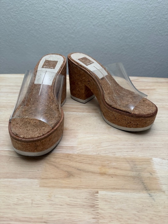 Dolce Vita Shoes - Dolce Vita Clear Strap Cork Platform Heeled Sandals - Women